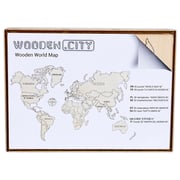 Wooden City Wooden World Map XL Cyan