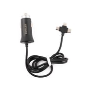 Sonilex Car Charger With In Built 3 In 1 Wire 3.4 A, Sl-cc38 (black And White)