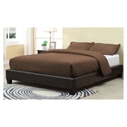 Brown Upholstered Platform King Bed with Mattress Brown