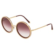 Dolce And Gabbana Gold Bordeaux Metal Women DG2211-02/8H-53 Sunglasses Dolce And Gabbana Gold Bordeaux Metal Women DG2211-02/8H-53 Sunglasses