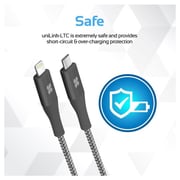 Promate Type-C To Lightning Cable 1.2m Grey
