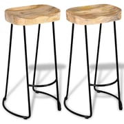 vidaXL Bar Stools 2 pcs Solid Mango Wood vidaXL Bar Stools 2 pcs Solid Mango Wood