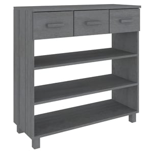 

vidaXL Console Table HAMAR Dark Grey 90x35x90 cm Solid Wood Pine