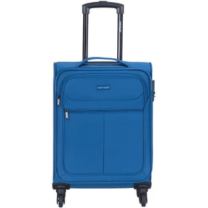 VIPTOUR VT-A380 Light Weight Polyester Jacquard Number Lock Single Trolley Luggage, Blue 20 Inches