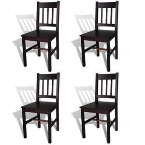 

vidaXL Dining Chairs 4 pcs Dark Brown Pinewood