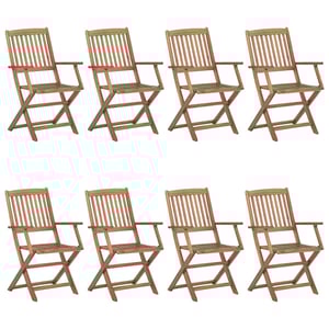 

vidaXL Folding Outdoor Chairs 8 pcs Solid Acacia Wood