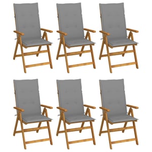 

vidaXL Folding Garden Chairs 6 pcs with Cushions Solid Acacia Wood