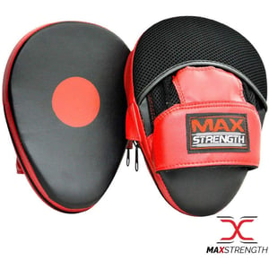 Max Strength Boxing Training Focus Pads Hook Jab Mitts Ufc Sparring Punch Bag Gym Fight Workout Red Black