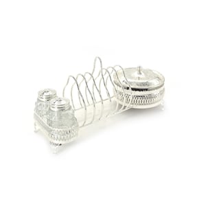 QUEEN ANNE Breakfast Set with Salt and Pepper Rack and Dish Silver