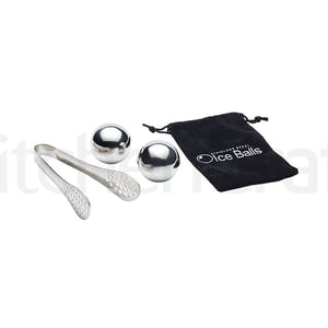 BarCraft Stainless Steel Large Spherical Ice Ball Set Gift Boxed