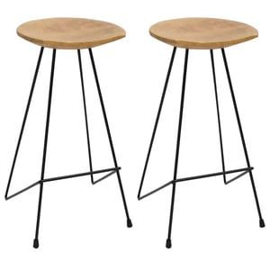 

vidaXL Bar Stools 2 pcs Solid Teak Wood
