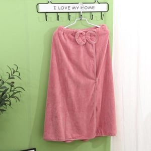 Deals For Less - Super Soft Absorbent Bathrobe With Bow Design, Old Rose Color