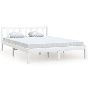 

vidaXL Bed Frame White Solid Pinewood 140x200 cm