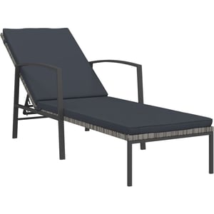 

Vidaxl Garden Sun Lounger With Cushion Poly Rattan Grey
