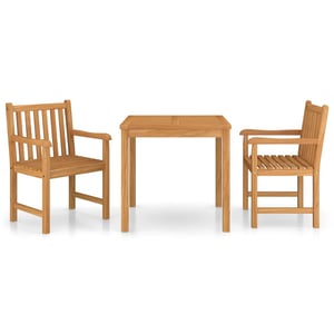 

vidaXL 3 Piece Garden Dining Set Solid Teak Wood