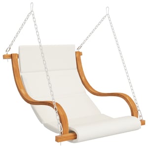 

Vidaxl Swing Chair With Cream Cushion Bent Wood With Teak Finish