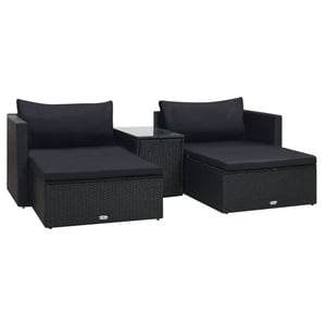 

Vidaxl 5 Piece Garden Lounge Set With Cushions Poly Rattan Black