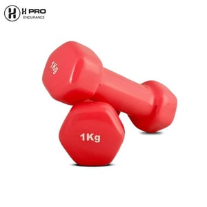 H Pro 2- Pieces Fitness Vinyl Coated Dumbbell Bodybuilding Exercise Equipment Dumbbell Home Interior Fitness Equipment Weight Loss Dumbbell HM000GD-4 (1kgx 2)