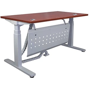 Mahmayi Lift-12 Electronic Height Adjustable Modern Desk - Elegant and Modern Ergonomic Office Desk with Adjustable Height Feature and Heavy Duty Frame (120cm Apple Cherry)
