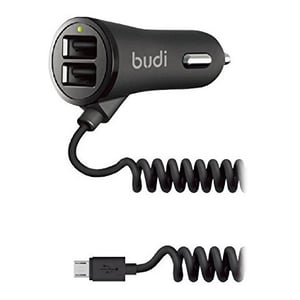 Budi M8J068M Dual Car Charger With Micro USB 1.8m Black