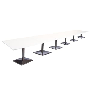 Mahmayi Ristoran 500PE-720 24 Seater Square Modular Pantry Table White