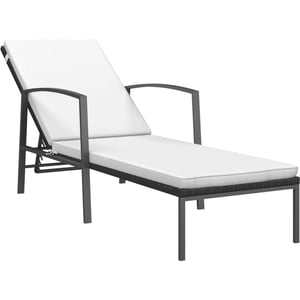 

Vidaxl Garden Sun Lounger With Cushion Poly Rattan Black