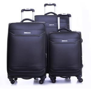 Para John 3pcs Buffalos Trolley Luggage Set Black