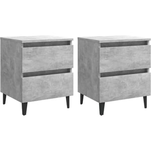 

Vidaxl Bed Cabinets 2 Pcs Concrete Grey 40x35x50 Cm Chipboard