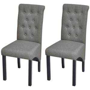 

vidaXL 2 Dining Chairs Fabric Upholstery Dark Grey High Back
