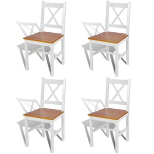 

vidaXL Dining Chairs 4 pcs White Pinewood