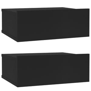 

vidaXL Floating Nightstands 2 pcs Black 40x30x15 cm Engineered Wood