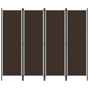 Vidaxl 4-panel Room Divider Brown 200x180 Cm