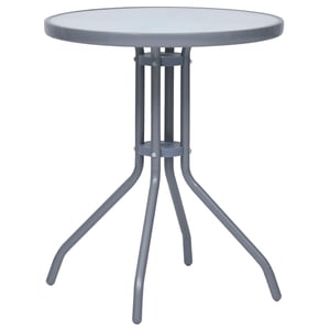 

vidaXL Garden Table Light Grey 60 cm Steel and Glass