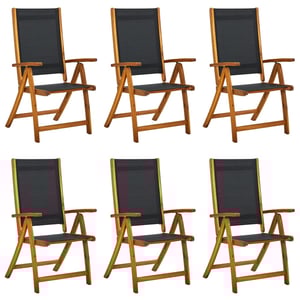 

vidaXL Folding Garden Chairs 6 pcs Solid Wood Acacia and Textilene