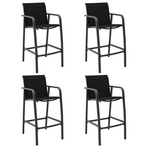

vidaXL Garden Bar Chairs 4 pcs Black Textilene