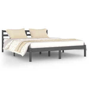 

vidaXL Day Bed Solid Wood Pine 160x200 cm King Size Grey