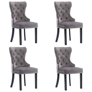 

vidaXL Dining Chairs 4 pcs Grey Velvet