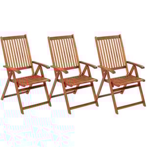 

Vidaxl Folding Garden Chairs 3 Pcs Solid Acacia Wood