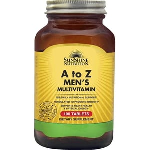Sunshine Nutrition A To Z Men'S Multivitamin 100 Tablets