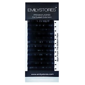 EMILYSTORES Eyelash Extensions 0.25mm Thickness D Curl Length 12mm Silk Mink Fake Eye Lashes In One Tray
