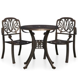 

vidaXL 3 Piece Bistro Set Cast Aluminium Bronze