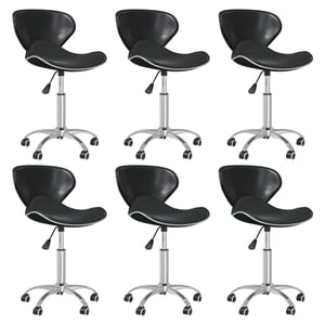 

vidaXL Swivel Dining Chairs 6 pcs Black Faux Leather