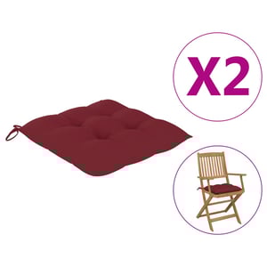 

Vidaxl Chair Cushions 2 Pcs Wine Red 40x40x7 Cm Fabric