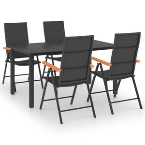 

Vidaxl 5 Piece Garden Dining Set Black And Brown