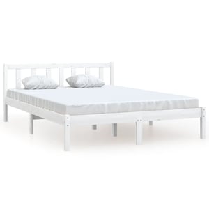 

vidaXL Bed Frame White Solid Pinewood 120x200 cm