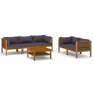 

vidaXL 6 Piece Garden Lounge Set with Cushion Solid Acacia Wood