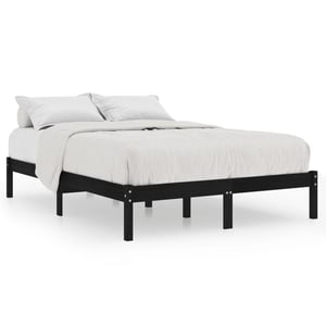 

Vidaxl Bed Frame Black Solid Pinewood 180x200 Cm 6ft Super King Uk