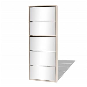 

vidaXL Shoe Cabinet 5-Layer Mirror Oak 63x17x169.5 cm
