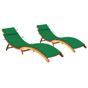 

vidaXL Sun Loungers 2 pcs with Cushions Solid Acacia Wood