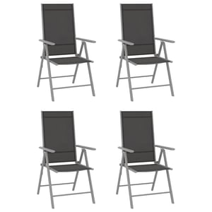 

vidaXL Folding Garden Chairs 4 pcs Textilene Black
